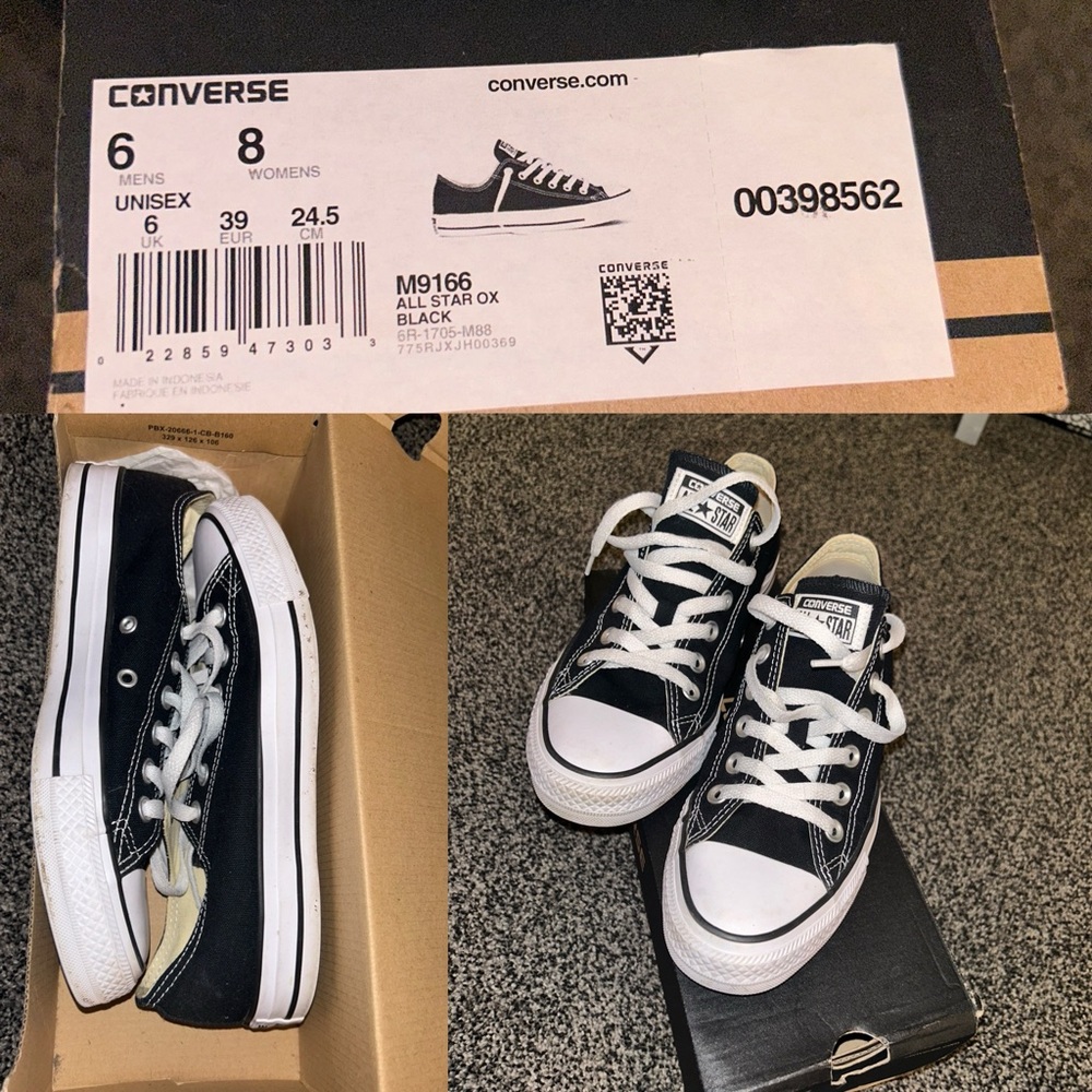 Black & White Unisex Converse Allstars OX